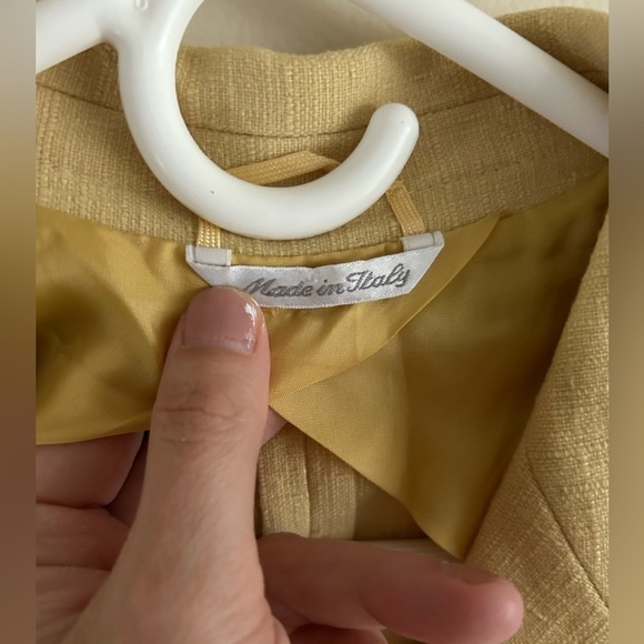 MaxMara Banana Yellow Wool/Cashmere/Angora/Silk/Linen Blazer Size 8